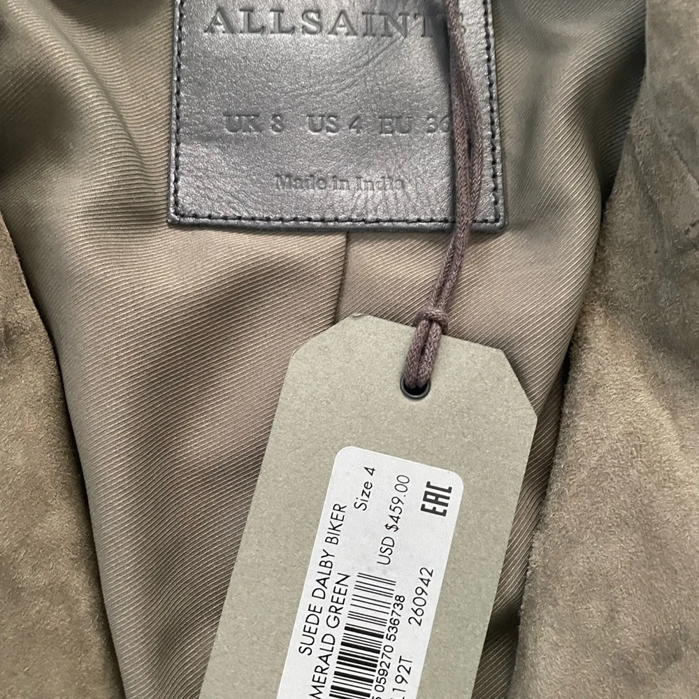 ALLSAINTS Suede Dalby Biker Leather Jacket Brand anew with Tags, US Size 4 - Picture 8 of 9